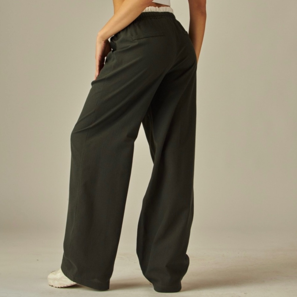 Black Charcoal Gingham baggy Pants